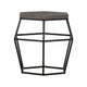 End Table | Hexagonal Concrete | Metal Base | 20" | Gray & Black
