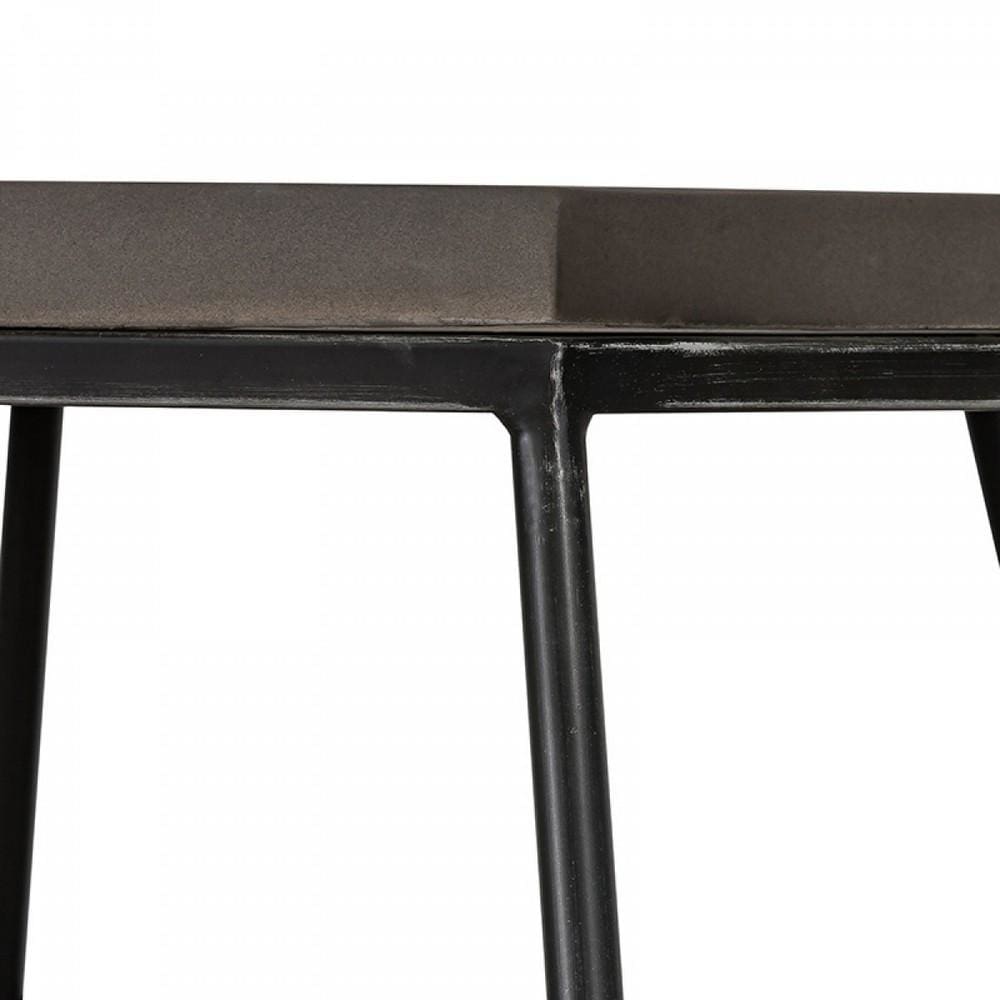 23 Metal Base Hexagonal Concrete End Table Gray & Black By Casagear Home BM214837