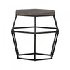23" Metal Base Hexagonal Concrete End Table, Gray & Black By Casagear Home