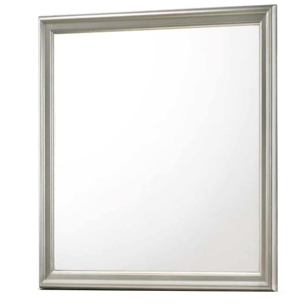 Dresser Mirror | Square | Molded Wood Frame | Antique Silver