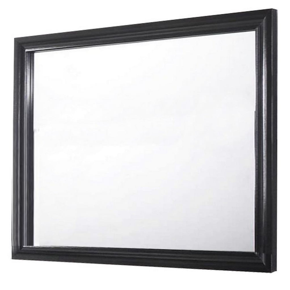 Dresser Mirror | Molded Frame | Rectangular | Black & Silver