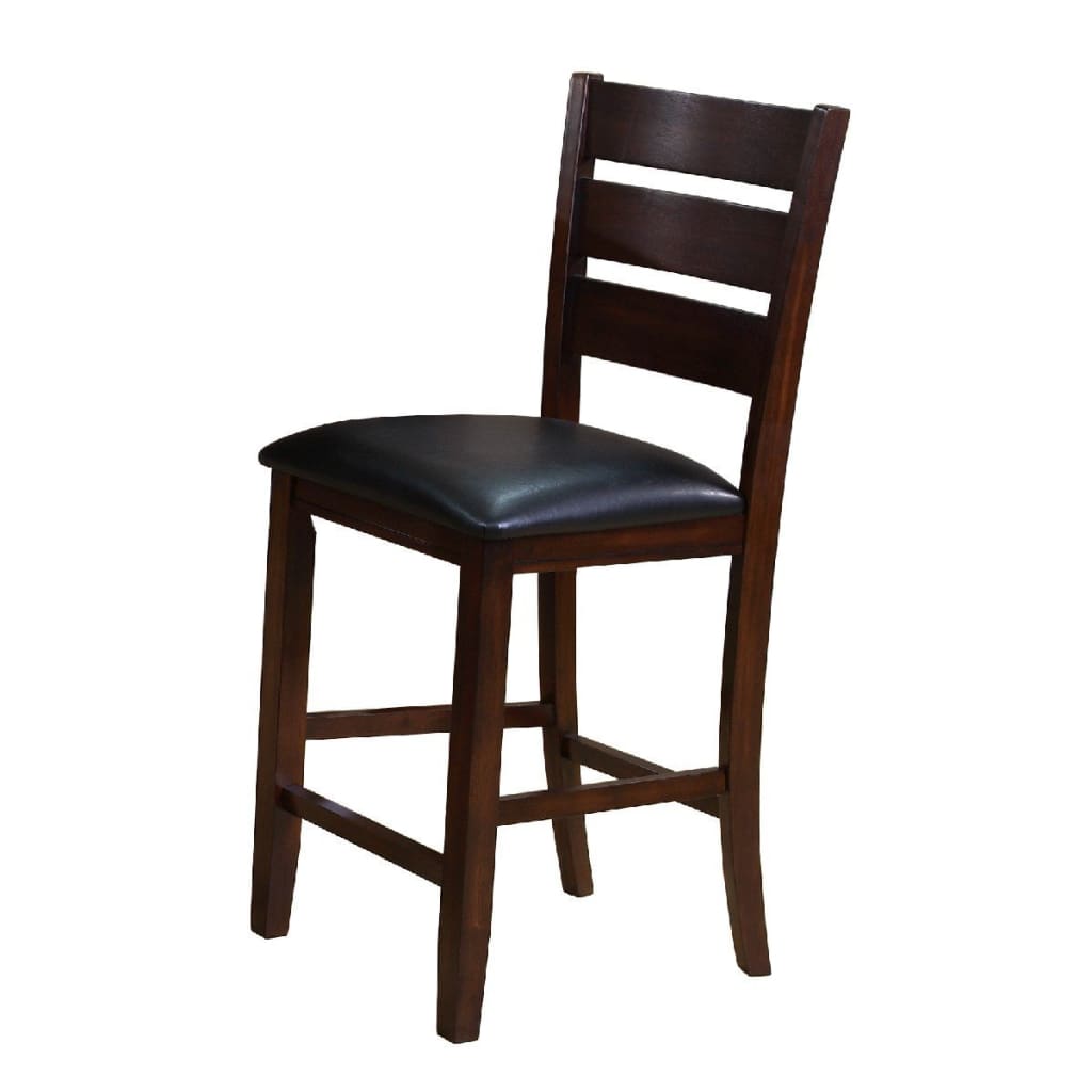 Cushioned Ladderback Counter Chair, Set of 2, Brown By Casagear Home