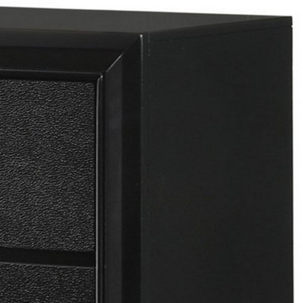 5 Drawer Transitional Chest with Decorative Knobs and Bracket Feet Black By Casagear Home BM215280