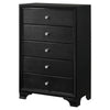 5 Drawer Transitional Chest with Decorative Knobs and Bracket Feet, Black By Casagear Home