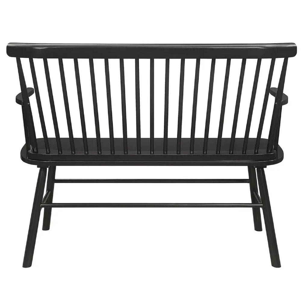 48 Spindle Back Bench with Splayed Legs Black By Casagear Home BM215322