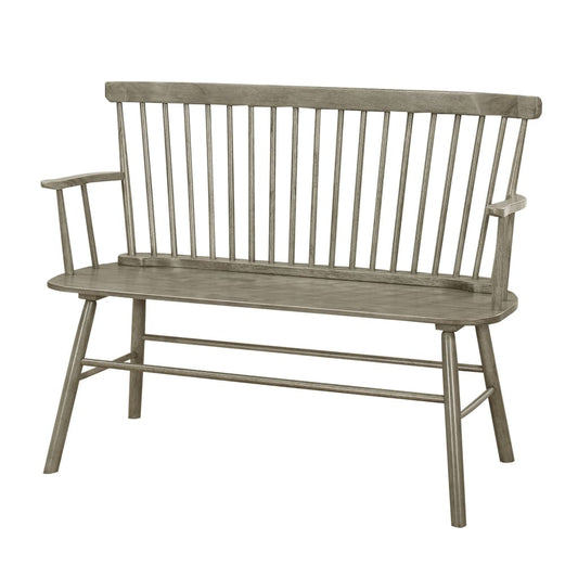 48" Spindle Back Bench with Splayed Legs, Gray By Casagear Home