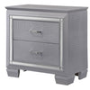 Nightstand | 2 Drawer | Textured | Mirror Accents | Gray