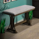 Bench | Counter Height | Fabric Upholstered | Trestle Base | Brown Gray