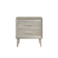 2 Drawer Nightstand with Splayed Legs Silver BM215526