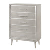 50" 5-Drawer Chest with Splayed Legs, Silver