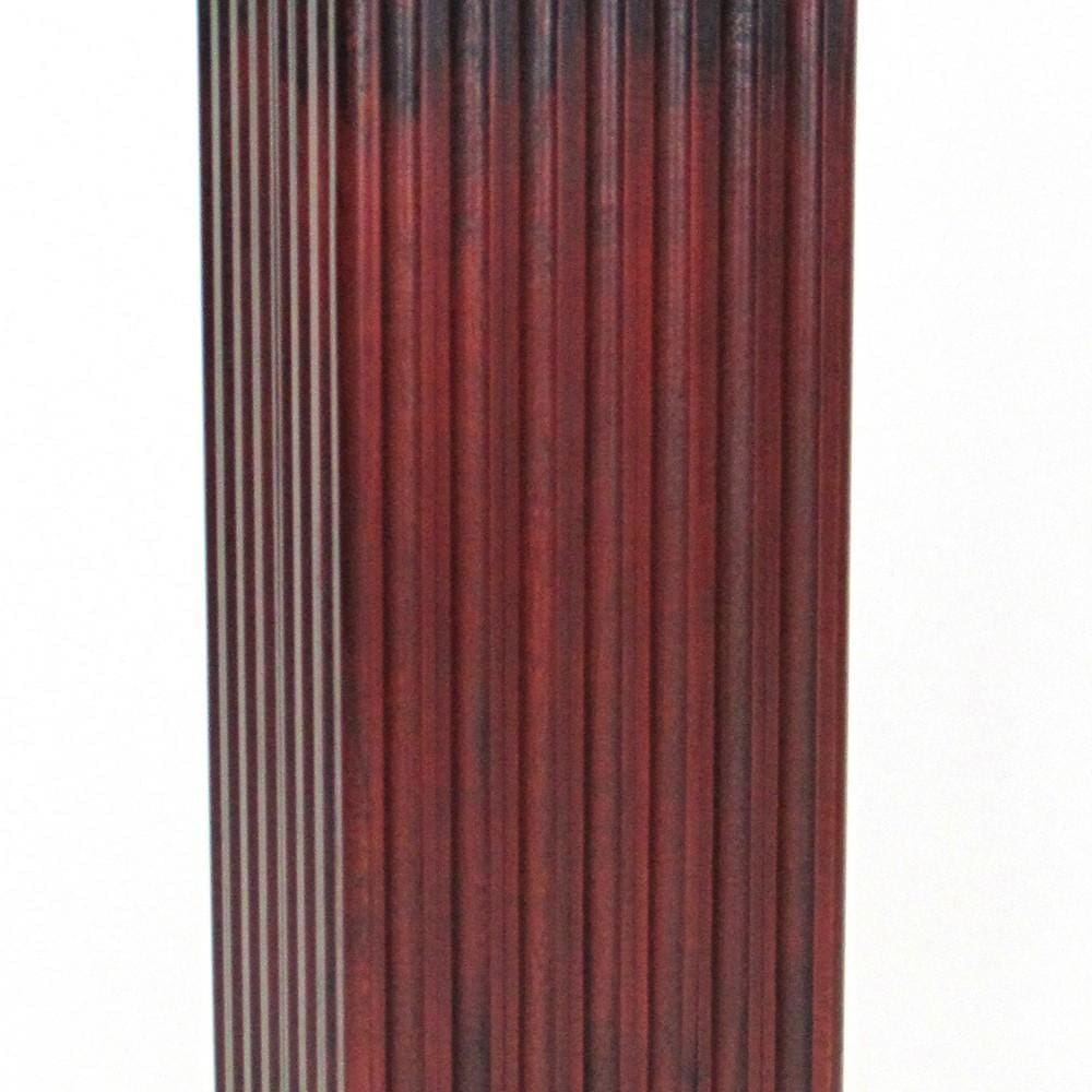 Square Shaped Column Pedestal with Reeded Design Brown By Casagear Home BM215617