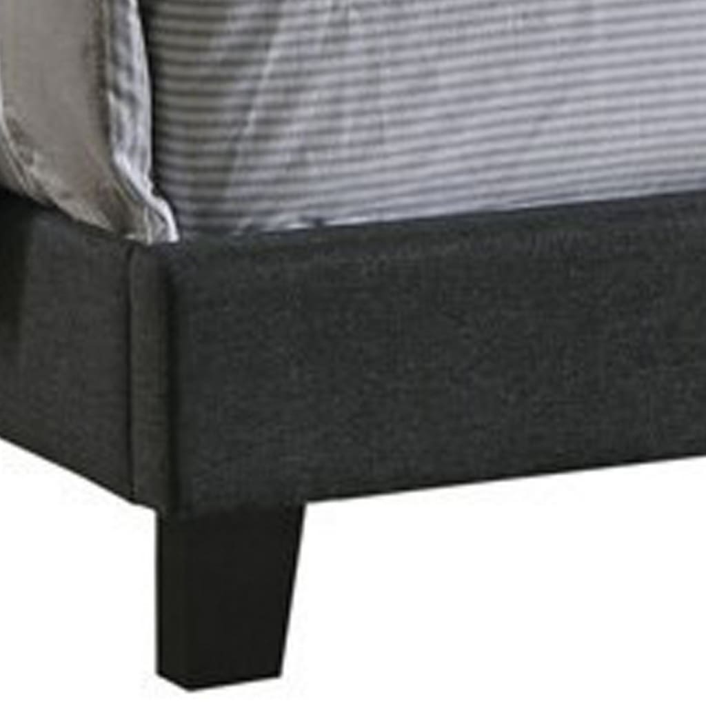 Upholstered Queen Bed with Nailhead Trim Gray BM215889