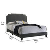 Upholstered Queen Bed with Nailhead Trim Gray BM215889