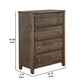 44 4-Drawer Chest with Tapered Legs Brown BM215918