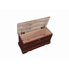 Traditional Style Lift Top Wooden Chest with Carved Details Dark Brown BM215984