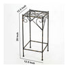 Scrolled Metal Frame Plant Stand with Square Top Large Black By Casagear Home BM216725