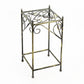 Lattice Cut Square Top Plant Stand with Tubular Legs, Medium, Black By Casagear Home
