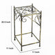 Lattice Cut Square Top Plant Stand with Tubular Legs Medium Black By Casagear Home BM216729