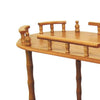 Casters Supported 2 Tier Wooden Wine Table with Turned legs Oak Brown By Casagear Home BM216807