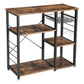 35" 4-Shelf Bakers Rack with Wire Basket, Brown and Black By Casagear Home