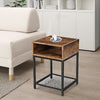1 Cubby Nightstand with Mesh Shelf, Brown and Black By Casagear Home