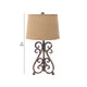 23 2-Way Switch Table Lamp with Scroll Base,Bronze and Beige By Casagear Home BM217252