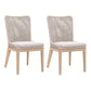 Wingback Dining Chair with Rope Woven Mesh Design,Set of 2,Beige and Gray By Casagear Home