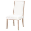 Armless Dining Chair with Wooden Legs Set of 2 White and Brown By Casagear Home BM217385