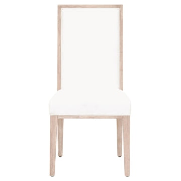 Armless Dining Chair with Wooden Legs Set of 2 White and Brown By Casagear Home BM217385