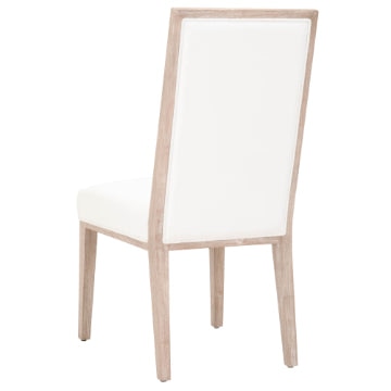 Armless Dining Chair with Wooden Legs Set of 2 White and Brown By Casagear Home BM217385
