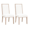 Armless Dining Chair with Wooden Legs Set of 2 White and Brown By Casagear Home BM217385