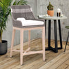 Interwoven Rope Counter Stool | Flared Legs | Cross Support | Dark Gray