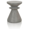 17" Pawn Shape Concrete Top Accent Table, Gray By Casagear Home