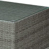 Woven Wicker Rectangular Coffee Table with Tempered Glass Tabletop Gray By Casagear Home BM217711