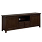 Transitional Wooden TV Stand with Display and Storage Space, Brown By Casagear Home