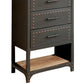 Wood and Metal Pier Cabinet with Studded Accents and Storage Spaces Gray By Casagear Home BM217802
