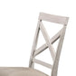 Open Cross Back Wooden Side Chair Set of 2 White & Beige By Casagear Home BM217988