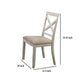 Open Cross Back Wooden Side Chair Set of 2 White & Beige By Casagear Home BM217988
