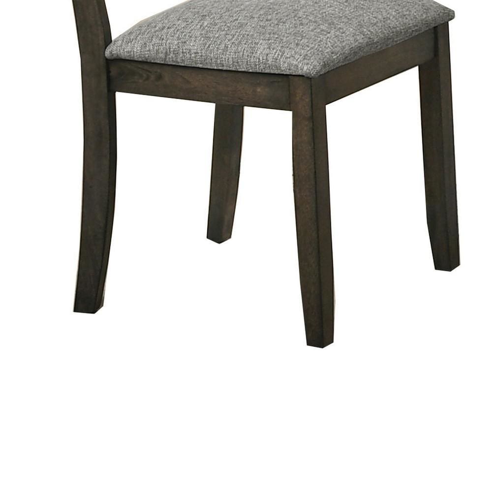 Open Cross Back Wooden Side Chair Set of 2 Brown & Beige By Casagear Home BM218003