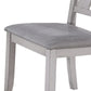 Wooden Side Chair with Padded Seat Set of 2 White & Gray By Casagear Home BM218004