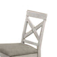 Wooden Counter Chair with X Shaped Backrest with Padded Seat,White and Gray By Casagear Home BM218104