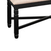 Fabric Dining Bench with Turned Legs and X Shaped Support Beige and Black By Casagear Home BM218112