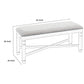 Fabric Dining Bench with Turned Legs and X Shaped Support Beige and Black By Casagear Home BM218112