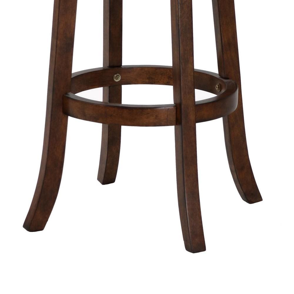 Curved Swivel Barstool with Leatherette Padded Seating Brown and Black By Casagear Home BM218129