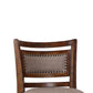 Curved Swivel Barstool with Fabric Padded Seating Brown and Beige By Casagear Home BM218131