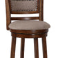 Curved Swivel Barstool with Fabric Padded Seating Brown and Beige By Casagear Home BM218131