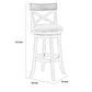 Curved X Shaped Back Swivel Barstool with Fabric Padded Seating White By Casagear Home BM218132