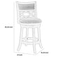 Curved Lattice Back Swivel Counter Stool with Fabric Seat Antique Gray By Casagear Home BM218142