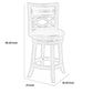 Curved Lattice Back Counter Stool with Leatherette Seat Gray and Black By Casagear Home BM218143