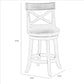 Curved X Shaped Back Swivel Counter Stool with Fabric Padded Seating White By Casagear Home BM218146
